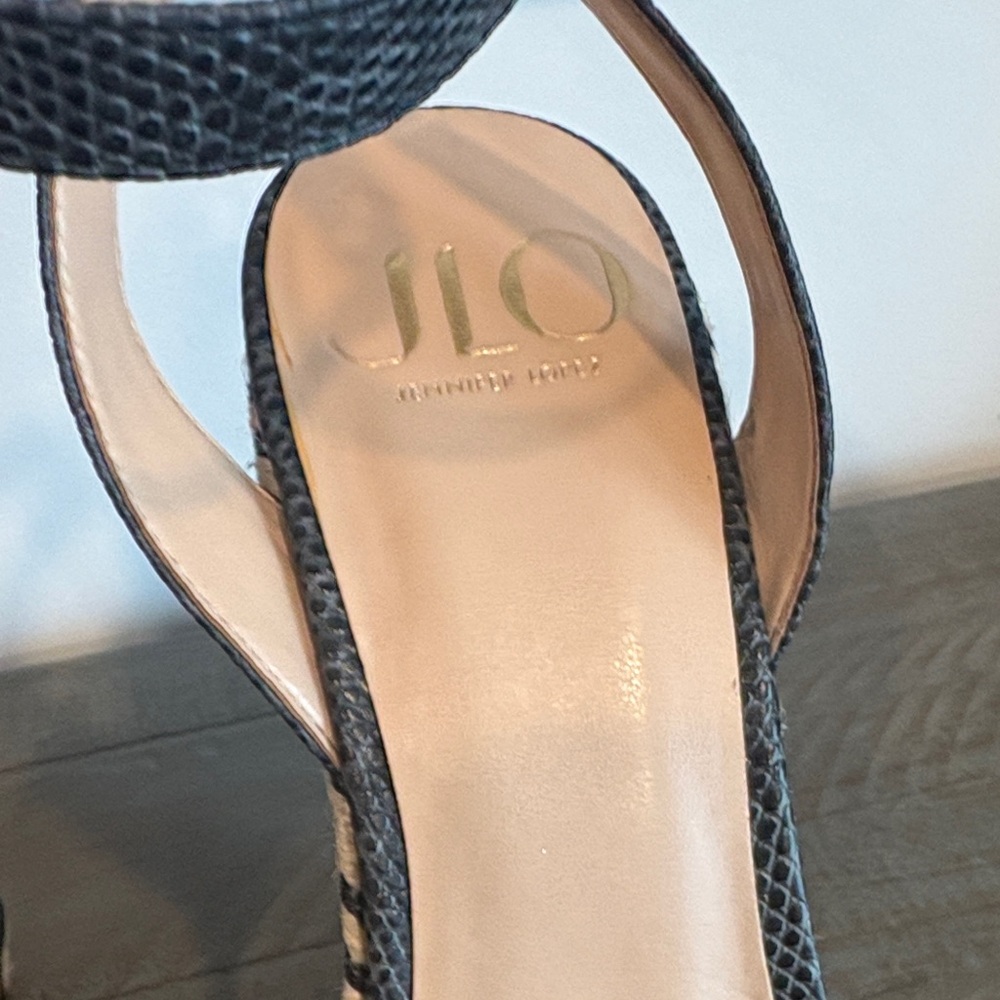 J Lo Black Wedge Sandals (size 10) - Picture 2 of 10